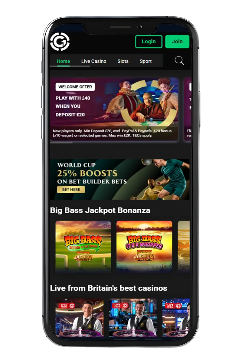 Screenshot of the main page